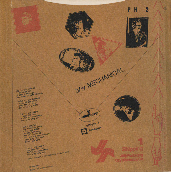 Image of Back Cover of 7" - VG/VG - INXS, I Send A Message (Mercury; PH 2, UK 1984, Picture Sleeve), ,  - 2116365C