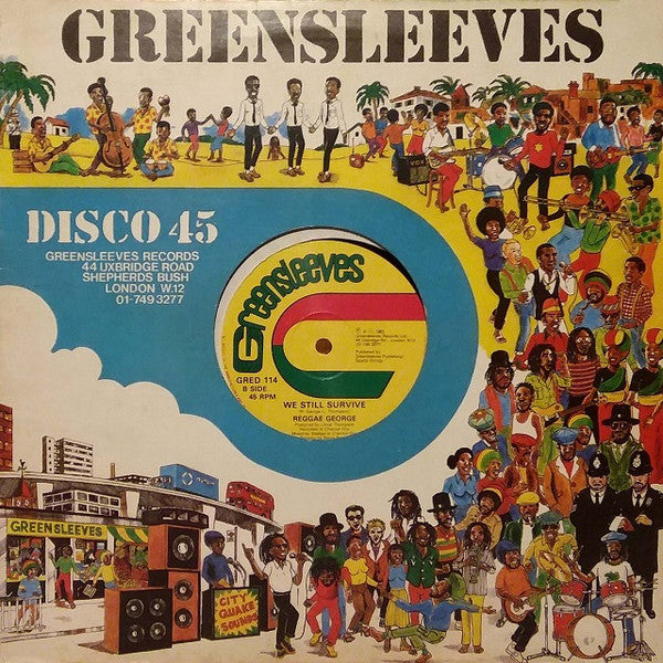 Image of Back Cover of 12" - VG+/VG+ - REGGAE GEORGE, You'll Never Know / We Still Survive (Greensleeves Records; GRED 114, UK 1983, Company Sleeve), ,  - 2126146E
