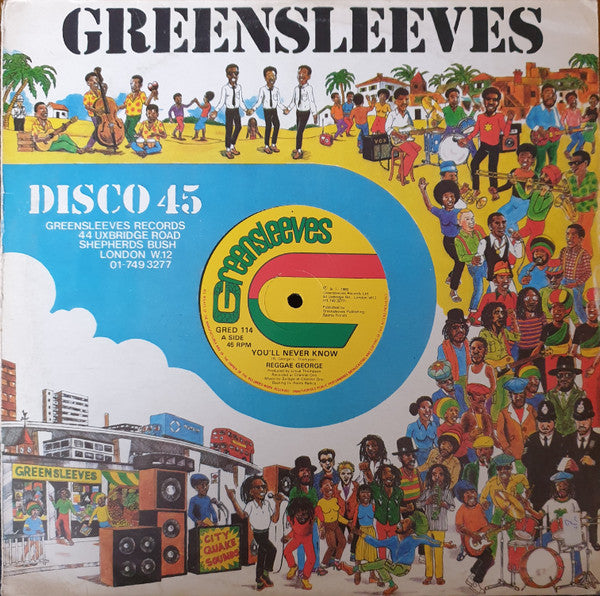 Image of Front Cover of 12" - VG+/VG+ - REGGAE GEORGE, You'll Never Know / We Still Survive (Greensleeves Records; GRED 114, UK 1983, Company Sleeve), ,  - 2126146E