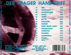 Image of Back Cover of CD - VG+/VG+ - DER PRAGER HANDGRIFF*, Arglistige T uschung (Gothic Arts Records; GAR 015, Germany 1993, Jewel Case, Booklet), Some very light specks on disc.,  - 2136059E