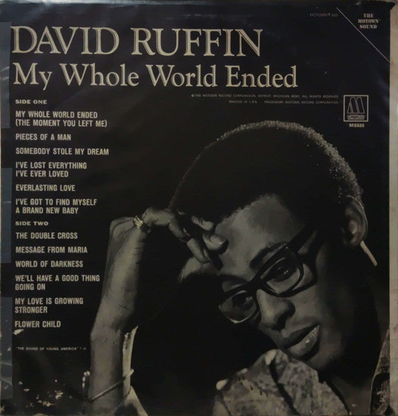Image of Back Cover of LP - VG/VG - DAVID RUFFIN, My Whole World Ended (Motown; MS685, US 1969, Inner), Light hairlines. Heavy ringwear.,  - 2126116E