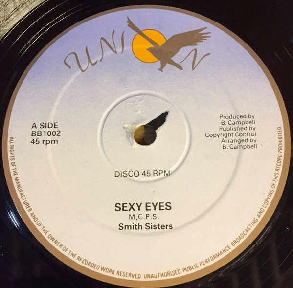 Image of Front Cover of 12" - VG/VG - SMITH SISTERS, Sexy Eyes (Union Records; BB1002, UK 1980, Company Sleeve), Light Marks only.,  - 2116440C