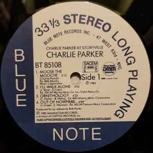 Image of Label Cover of LP - VG/VG - CHARLIE PARKER, At Storyville (Blue Note; BT-85108, France 1985, DMM (Direct Metal Mastering)), Light marks. Ringwear on sleeve.,  - 2126125E