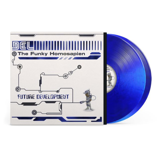 Image of Label Cover of 2xLP - NEW/NEW - DEL THE FUNKY HOMOSAPIEN, Future Development (Rhymesayers Entertainment; RSE474LP-C1, Europe 2026, Metallic Blue Vinyl), , Future Development is Del the Funky Homosapien s third album and, following his departure from major label Elektra, his first solo full-length for his independent label, Hieroglyphics Imperium Recordings. Originally released on cassette in 1997, and later reissued on CD and vinyl in 2002, the album largely relied on in-house production from Del a
