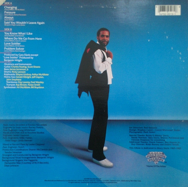 Image of Back Cover of LP - VG/VG - LENNY WILLIAMS, Changing (Rocshire Records; XR9513, US 1984), Sleeve has import sticker and sticker ghost on front. Some creasing and wear at edges,  - 2116511C