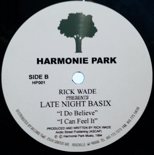 Image of Front Cover of 12" - /VG - RICK WADE, Late Night Basix (Harmonie Park; HP001, US 2013 Reissue, Plain Sleeve), Light marks only, plays VG+,  - 2346071S