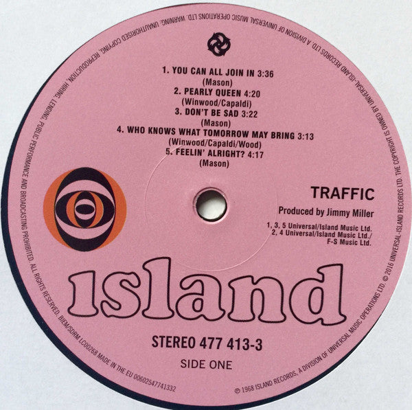Image of Label Cover of LP - VG/VG+ - TRAFFIC, Traffic (Island Records; 477 413-3, Europe 2016 Reissue, Gatefold, NO Booklet, Ltd to 500), Sleeve crinkle from water damage, torn where booklet was glued,  - 2146275S