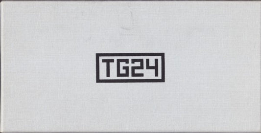 Image of Front Cover of 25xCD - VG/VG - THROBBING GRISTLE, TG24 (The Grey Area; TG CD 24, UK 2002, Box Set, 3 Stickers, 25 CD version.), Some discs have some minor marks but play fine. 1 ribbon has come loose in the CD holding compartment, Box Contents:1x certificate of authenticity1x wax sealed envelope2x patches3x stickers4x pictures of TG4x collage prints (1 of 2 made by each member of the band specifically for this release)3x button badges1x newsletter (history, tracklists etc.) - 2036121E