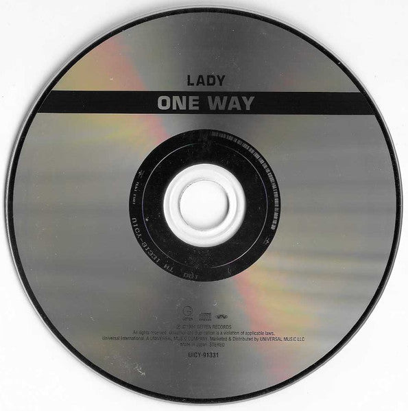 Image of Label Cover of CD - EX/M - ONE WAY, Lady (Geffen Records; UICY-91331, Japan 2009, Includes Obi Strip), Sealed ,  - 2156184S