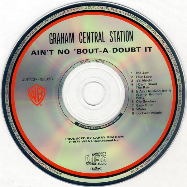 Image of Label Cover of CD - VG+/M - GRAHAM CENTRAL STATION, Ain't No 'Bout-A-Doubt It (Warner Bros. Records; WPCR-12916, Japan 2008, Includes Obi Strip), ,  - 2156181S