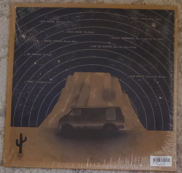 Image of Back Cover of LP - VG+/VG+ - VARIOUS, Planisphere (Numero Group; NUM102, US 2019, Die Cut Sleeve, Duotone Vinyl Inner, Picture Disc), , Static filled signals emanating deep from inside the walls of Laurel Canyon, bouncing off clusters of incipient late century technology, are pulled through the twisted rabbit ears of a Chevy Astro Van. - 2116630C