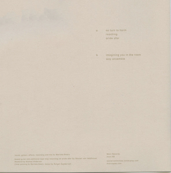 Image of Back Cover of Mini-LP - VG+/VG+ - SOCCER COMMITTEE,  /Lamb (Morc Records; morc 88, Belgium 2023, Fold Over Sleeve, Limited To 300), , Mariska Baars carefully selects each note, and lets the sound evolve with precise care. Her songs rooted in the ambient / folk tradition."The magic of this lp is in all the lovely small sounds that dress each song. A record to listen to for years to come." - 2116632C