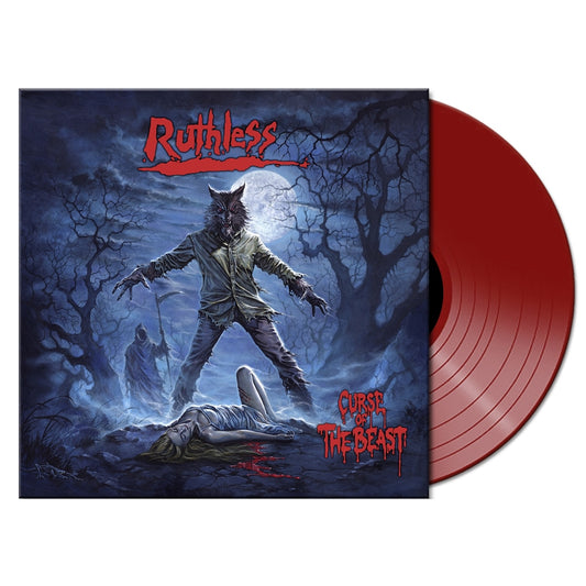 Image of Front Cover of LP - NEW/NEW - RUTHLESS, Curse of the Beast (Fireflash Records; FF 019VR, Europe 2026), , The name Ruthless in itself means “without mercy.” Since the early 1980’s, lead by vocalist Sammy DeJohn, the band has stayed true to its style of metal, from the classic first EP “Metal Without Mercy” (1984) and the debut cult album Discipline Of Steel (1986), to the later albums They Rise (2015)” and Evil Within (2019), they’ve never wavered on the power of bands like Judas Priest, Accept and 