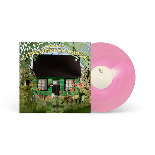 Image of Front Cover of LP - NEW/NEW - ANXIOUS, Little Green House (Run For Cover; RFC229LP-C10, Europe 2026 Reissue, White In Pink Vinyl), , Since the inception of Anxious in 2016, the band has always acted with purpose. This may seem like a simple premise, but for five kids still in high school at the time, it’s quite an accomplishment. Early songs were packaged in limited run demo tapes with accompanying zines and hand-dyed t-shirts. Weekends were filled with regional runs of shows outside of their Fairf