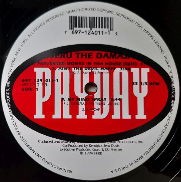 Image of Label Cover of LP - VG/VG - JERU THE DAMAJA, The Sun Rises In The East (Payday; 697-124-011-1, US 1994), ONLY DISC 2 (and the sleeve). No Disc 1. But "Come Clean"!,  - 2126293E