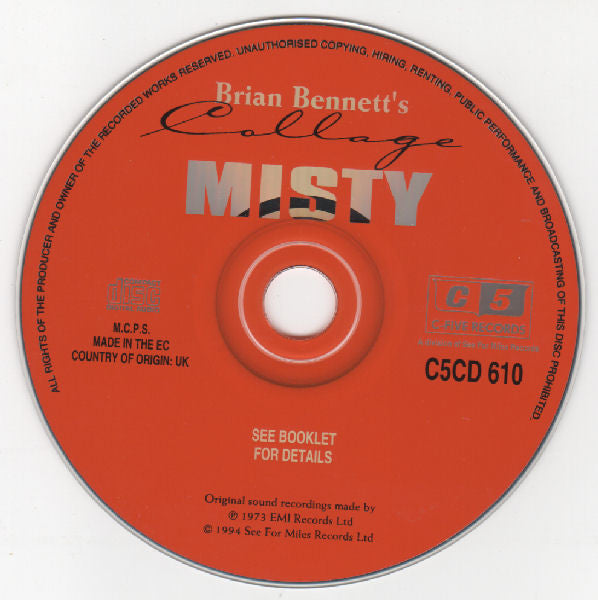 Image of Label Cover of CD - VG+/VG+ - BRIAN BENNETT'S COLLAGE, Misty (C5 Records; C5CD 610, UK & Europe 1994, Jewel Case), ,  - 2136200E