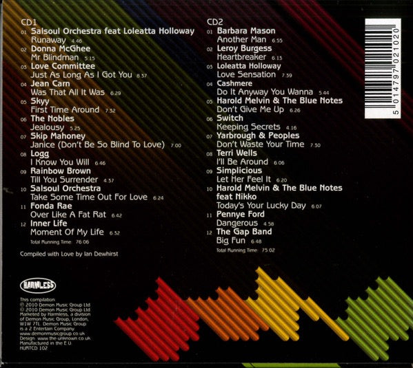Image of Back Cover of 2xCD - M/M - VARIOUS, Jumpin' (Original Full Length Classics From The Disco Underground) (Harmless ; HURTCD 102, UK 2010, Card Slipcase with Jewel Case inside), Still SEALED In Stickered Shrinkwrap,  - 2116665C
