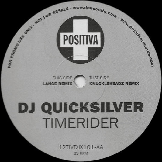 Image of Front Cover of 12" - /VG - DJ QUICKSILVER, Timerider (Positiva; 12TIVDJX101, UK 1998, Promo), ,  - 2116678C