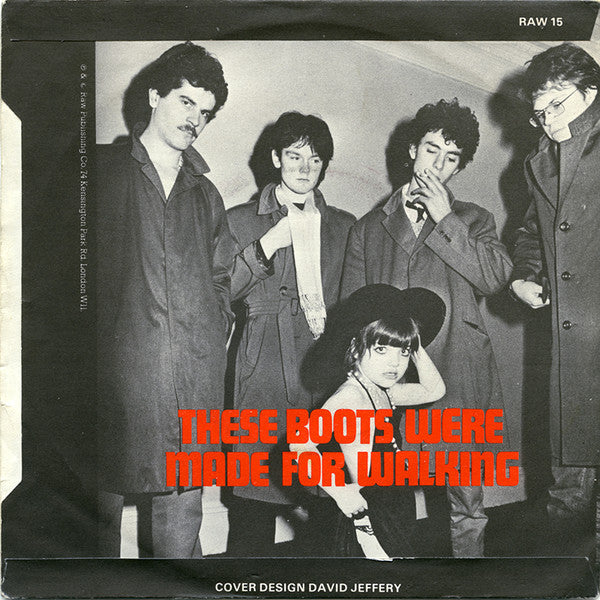 Image of Back Cover of 7" - VG+/VG+ - UNWANTED, Secret Police/ These Boots were Made for Walking (Raw; RAW15, UK 1980, Picture Sleeve), Strong VG+ Throughout,  - 0326227E