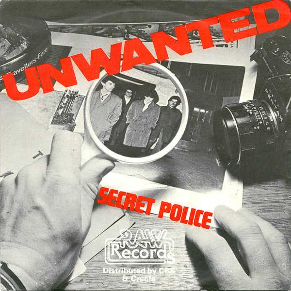 Image of Front Cover of 7" - VG+/VG+ - UNWANTED, Secret Police/ These Boots were Made for Walking (Raw; RAW15, UK 1980, Picture Sleeve), Strong VG+ Throughout,  - 0326227E