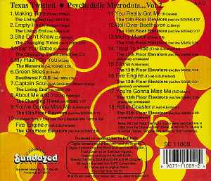 Image of Back Cover of CD - VG+/VG+ - VARIOUS, Texas Twisted   Psychedelic Microdots Of The Sixties Vol. 2 (Sundazed Music; SC 11009, US 1991), ,  - 2116715C