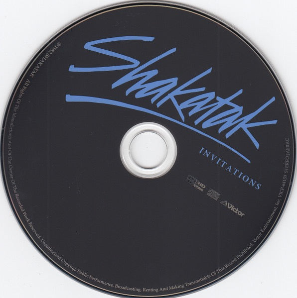 Image of Label Cover of CD - EX/EX - SHAKATAK, Invitations (Victor; VICP-64133, Japan 2008 Reissue, Card Sleeve, Inner & Booklet, K2HD. With OBI), Still In Opened Shrinkwrap,  - 2116708C