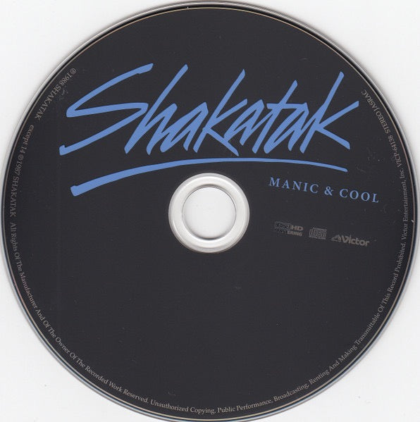 Image of Label Cover of CD - EX/EX - SHAKATAK, Manic & Cool (Victor; VICP-64138, Japan 2008 Reissue, Card Sleeve, Booklet, K2HD. With OBI), Still In Opened Shrinkwrap,  - 2116711C