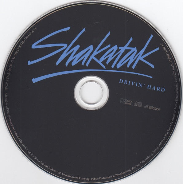 Image of Label Cover of CD - EX/EX - SHAKATAK, Drivin' Hard (Victor; VICP-64131, Japan 2008 Reissue, Card Sleeve, Booklet, K2HD. With OBI), Still In Opened Shrinkwrap,  - 2116731C