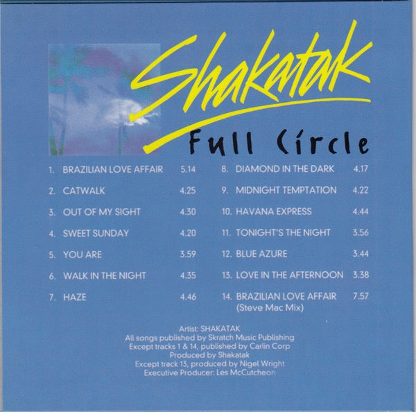 Image of Back Cover of CD - EX/EX - SHAKATAK, Full Circle (Victor; VICP-64140, Japan 2008 Reissue, Card Sleeve, Booklet, K2HD. With OBI), Still In Opened Shrinkwrap,  - 2116732C