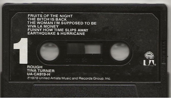 Image of Back Cover of Cassette - VG/VG - TINA TURNER, Rough (United Artists Records ; UA-CA919-H, US 1978, J - Card), ,  - 2136173E