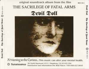 Image of Back Cover of CD - VG+/VG+ - DEVIL DOLL, The Sacrilege Of Fatal Arms (Renaissance Records; RCD 1011, US 1994, Jewel Case, Booklet, Picture Disc), , CD re-release by American label Renaissance/Wild Places distribution as picture disc on 1000 copies.First release: 01/93 on Hurdy Gurdy Records Cat. No. HG-8 - 2116717C