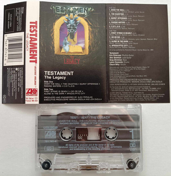 Image of Front Cover of Cassette - EX/EX - TESTAMENT, The Legacy (Atlantic; 781 741-4, Europe 1987), ,  - 2756030S