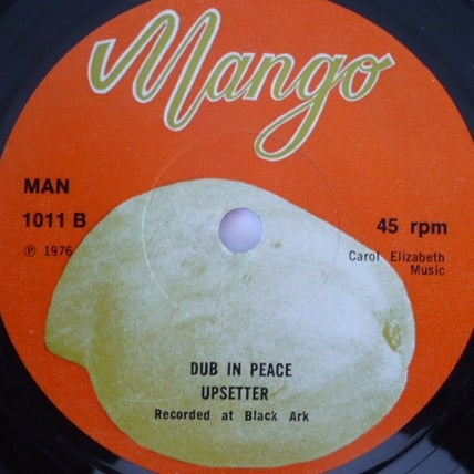 Image of Back Cover of 7" - /VG - JAMES BROWN / UPSETTER, Stop The War In A Babylon (Mango Records; MAN 1011, UK 1976, Plain Sleeve), Light marks only. Pen markings on B-side.,  - 2216013C