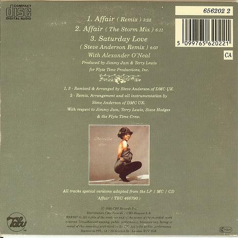 Image of Back Cover of CD - VG+/VG+ - CHERRELLE, Affair (Remixed) (Tabu Records; 656202 2, UK , Card Sleeve), ,  - 2236018E
