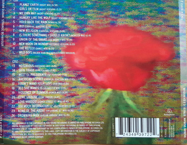 Image of Back Cover of 2xCD - M/M - DURAN DURAN, Strange Behaviour (Parlophone; 7243 4 93972 2 4, Europe 1999, Jewel Case), Sealed ,  - 2236022E