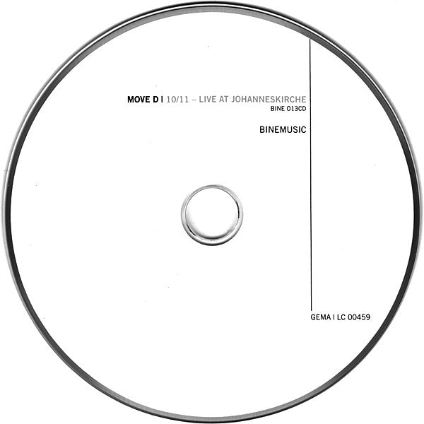 Image of Label Cover of CD - VG+/VG+ - MOVE D, 10/11 - Live At Johanneskirche (BineMusic; BINE 013CD, Germany 2007, Digipak), ,  - 2236026E