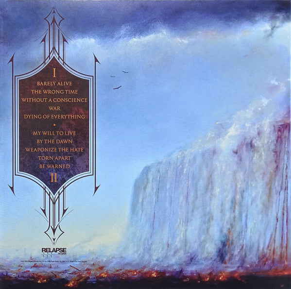 Image of Back Cover of LP - VG+/VG+ - OBITUARY, Dying Of Everything (Relapse Records; RR7520, USA & Europe 2023, Orange Vinyl), ,  - 2126298E