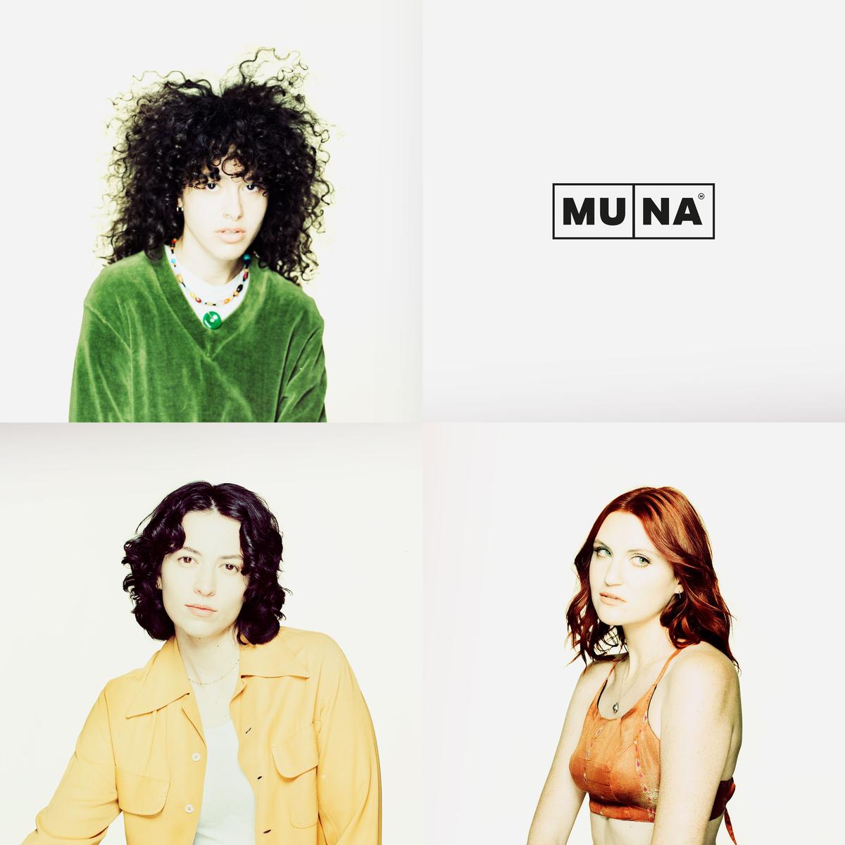 Image of Front Cover of LP - NEW/NEW - MUNA, Muna (SADDEST FACTORY; SAD005LP-C2, Europe 2026 Reissue, Opaque White Vinyl), , MUNA is magic. What other band could have stamped the forsaken year of 2021 with spangles and pom-poms, could have made you sing (and maybe evenbelieve) that “Life’s so fun, life’s so fun,” during what may well have been the most uneasy stretch of your life? “Silk Chiffon,” MUNA’s instant-classic cultsmash, featuring the band’s new label head Phoebe Bridgers, hit the gray skies of t