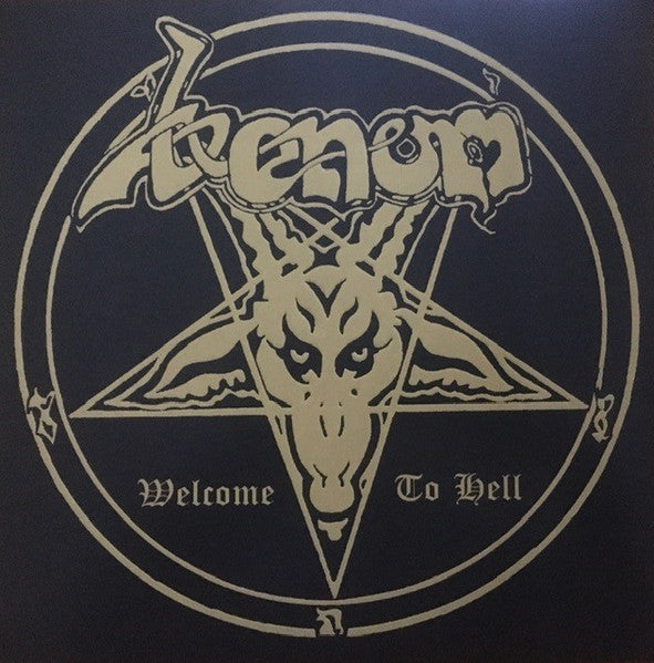 Image of Front Cover of LP - VG+/VG+ - VENOM, Welcome To Hell (BMG; BMGCAT660CLP, UK & Europe 2021 Reissue, Insert, 40th Anniversary Limited Edition Gold vinyl with Black Splatter), ,  - 2126303E