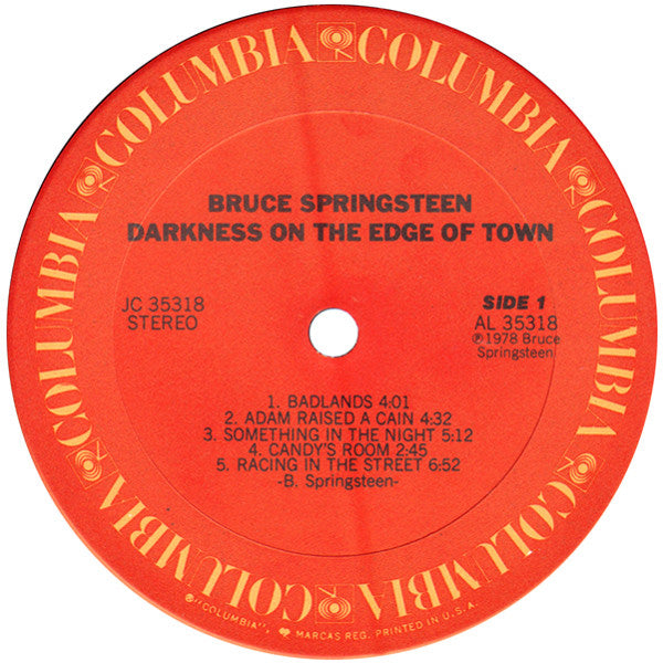 Image of Label Cover of LP - G+/VG - BRUCE SPRINGSTEEN, Darkness On The Edge Of Town (Columbia; JC 35318, US 1978, Inner & Insert, Keel pressing), Sleeve spine mostly tattered, ringwear. Light hairlines.,  - 2226023E