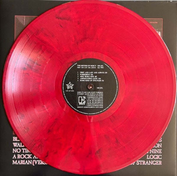 Image of Label Cover of LP - VG+/VG - THE SISTERS OF MERCY, First And Last And Always (Warner Music Group; 5021732634481, UK & Europe 2025 Reissue, Gatefold, Inner, Red And Black Marble Vinyl. 40th Anniversary), ,  - 2216123C