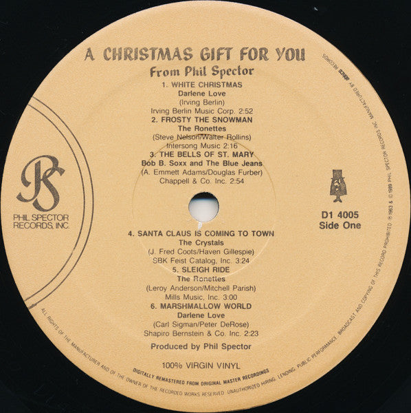 Image of Label Cover of LP - VG/G+ - PHIL SPECTOR, A Christmas Gift For You From Phil Spector (ABKCO; D1 4005, US 1989 Reissue), ,  - 2246082S