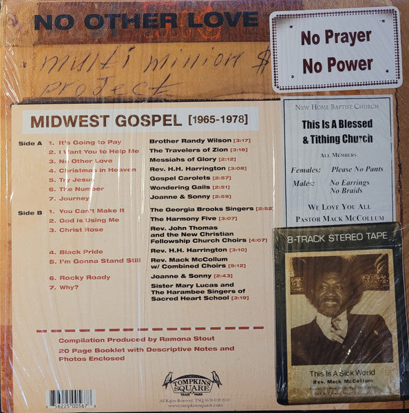 Image of Back Cover of LP - VG+/VG+ - VARIOUS, No Other Love: Midwest Gospel (1965-1978) (Tompkins Square; TSQ 5678, US 2019, Booklet), ,  - 2246029S