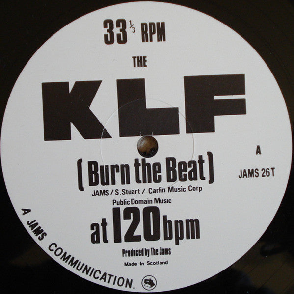 Image of Label Cover of 12" - VG/VG+ - THE KLF, Burn The Beat (KLF Communications; JAMS 26T, UK 1988, Company Sleeve), ,  - 2226021E