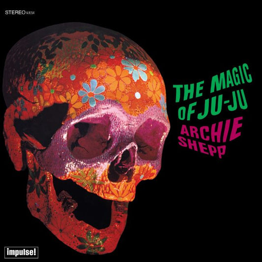 Image of Front Cover of LP - NEW/NEW - ARCHIE SHEPP, The Magic of Ju-Ju (Impulse!; A-9154, Worldwide 2025 Reissue, Gatefold), , Opening with the 18+ minute track of the same name, Archie Shepp s  The Magic of Ju-Ju  takes on a fevered pace as the centrepiece of this date from 1968. Shepp lets loose from the beginning as he s joined by Beaver Harris, Norman Connor, Ed Blackwell, Frank Charles and Dennis Charles, all on percussion. The initial pace never dissipates throughout the title-track s run. The additi