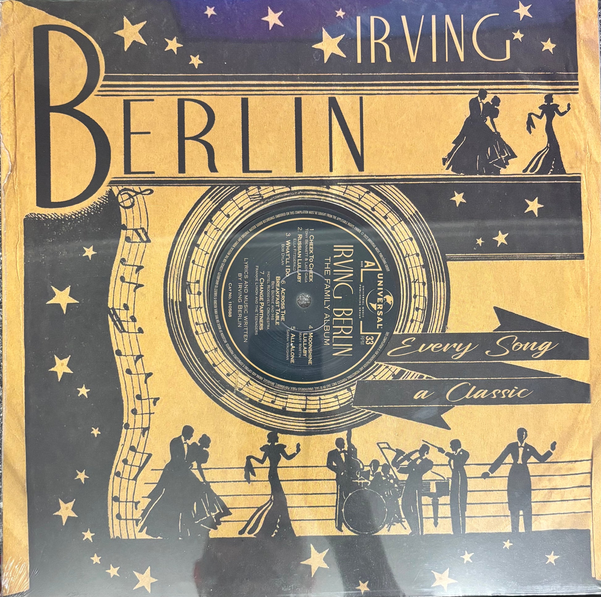 Image of Front Cover of LP - EX/EX - VARIOUS, Irving Berlin - The Family Album (Universal Music Publishing Group; 110588, UK 2022, Promo Only, Die Cut Sleeve, 14 tracks selected by memebrs of the Berlin family, inc Bob Dylan, Lady Gaga, Otis Redding, Aretha Franklin...), Opened Instore, Still In Shrinkwrap,  - 2246100S