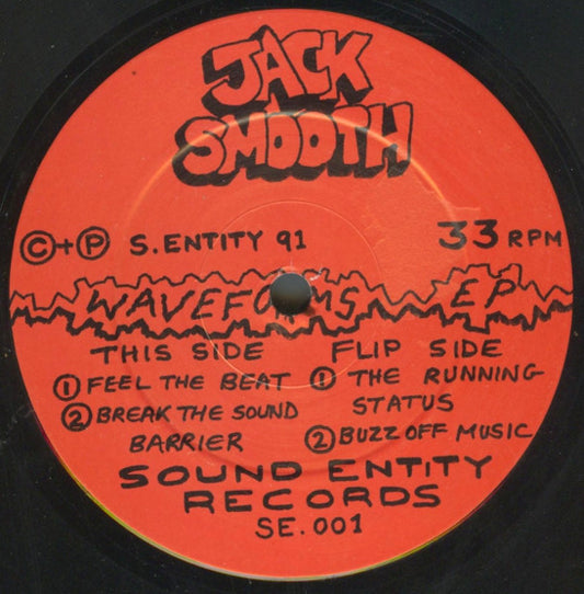 Image of Front Cover of 12" - VG+/VG - JACK SMOOTH, Waveforms EP (Sound Entity Records ; SE. 001, UK 1991, Die Cut Company Sleeve), original company sleeve in great shape! few scuff to vinyl,  - 2246119S