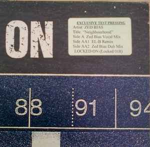 Image of Front Cover of 12" - VG+/VG - ZED BIAS, Neighbourhood (Locked On; LOCKED018, UK 1999, Company Sleeve), company sleeve w/ promo sticker.pen on label. one scuff - otherwise vinyl in great shape!,  - 2246186S