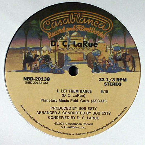 Image of Front Cover of 12" EP - VG+/VG+ - D.C. LARUE / DENNIS PARKER, Let Them Dance / Like An Eagle (Casablanca; NBD 20138, US 2007, Company Sleeve), ,  - 2226126E