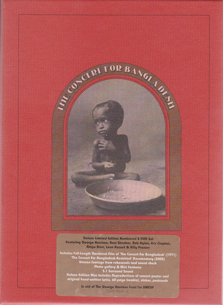 Image of Front Cover of 2xDVD - VG+/EX - VARIOUS, The Concert For Bangladesh (Apple Records; 0349-70481-2, Europe 2005, Box Set, 2 Inserts & Book, Poster, 2 x DVD, DVD-Video, PAL, Limited Edition. 10x post cards. Apple sticker), ,  - 2236108E